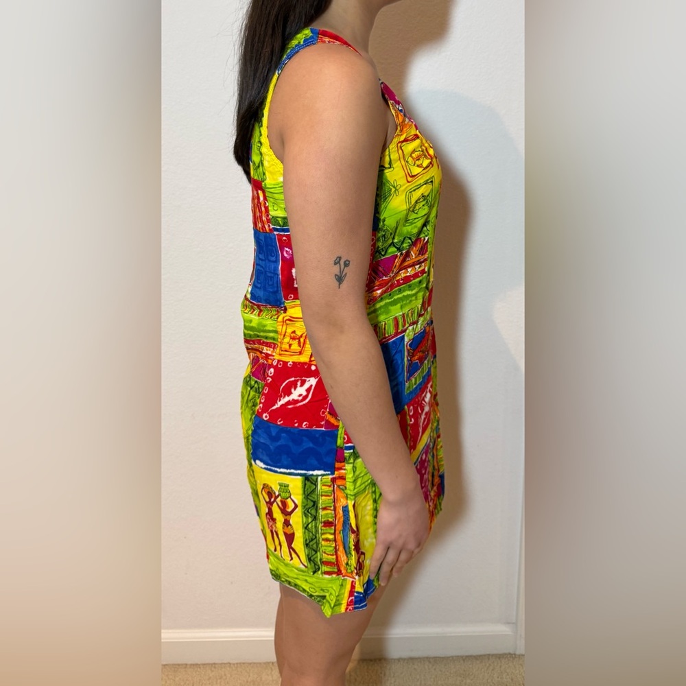 Colorful Patchwork Patterned Sun Dress Small - Picture 8 of 9